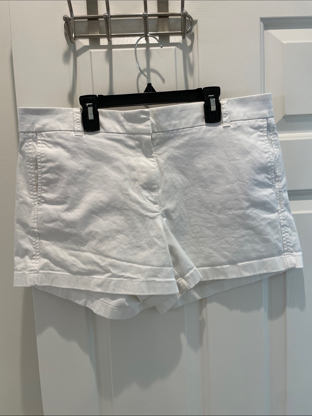 J. Crew White Cotton Chino Shorts - Classic Mid-Rise